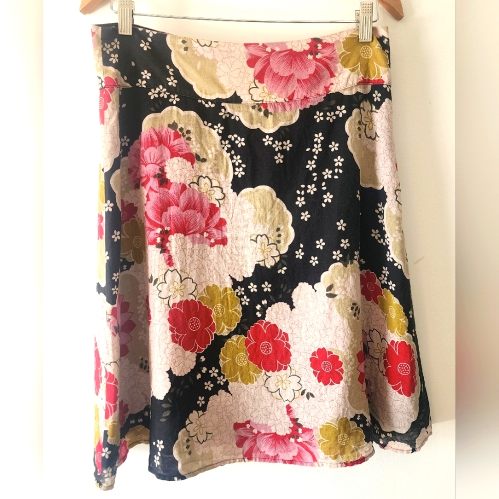 Conspiracy Floral A-Line Lined Skirt Size Medium